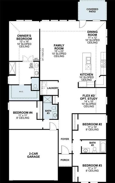2D floor plan layout of this home in Sanderos, Fort Worth, TX (Image 2). 2D floor plan layout of this home in Sanderos, Fort Worth, TX (Image 2).