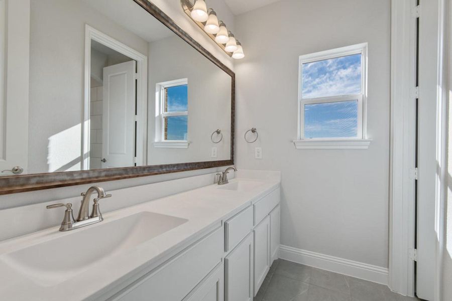 Bathroom 2 | Concept 2406 at The Meadows in Gunter, TX by Landsea Homes