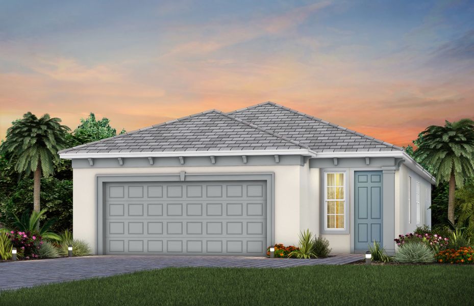 Representative exterior photo of a completed home built from the Hallmark by DiVosta in BeachWalk by Manasota Key, Englewood, FL (Image 22).