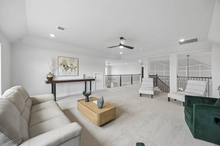 Representative furnished interior of a home built from the The Milan by Lillian Custom Homes in Polo Ridge, Forney (Image 36).