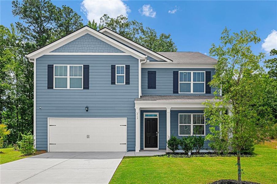 Front exterior of a new home in , Dallas, GA, highlighting curb appeal (Image 23).