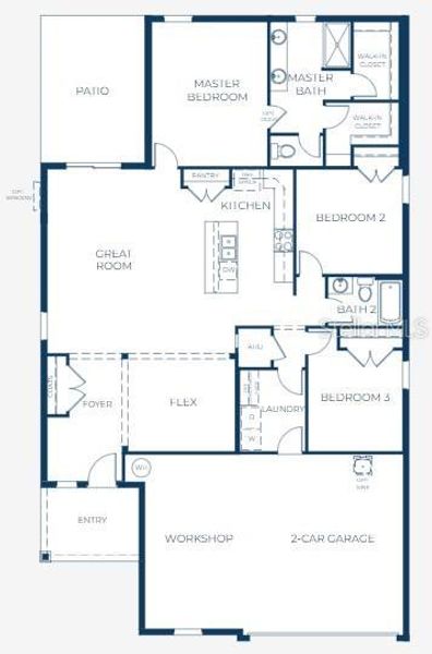 2D floor plan layout of this home in The Reserve At Hammock Oaks, Lady Lake, FL (Image 3).