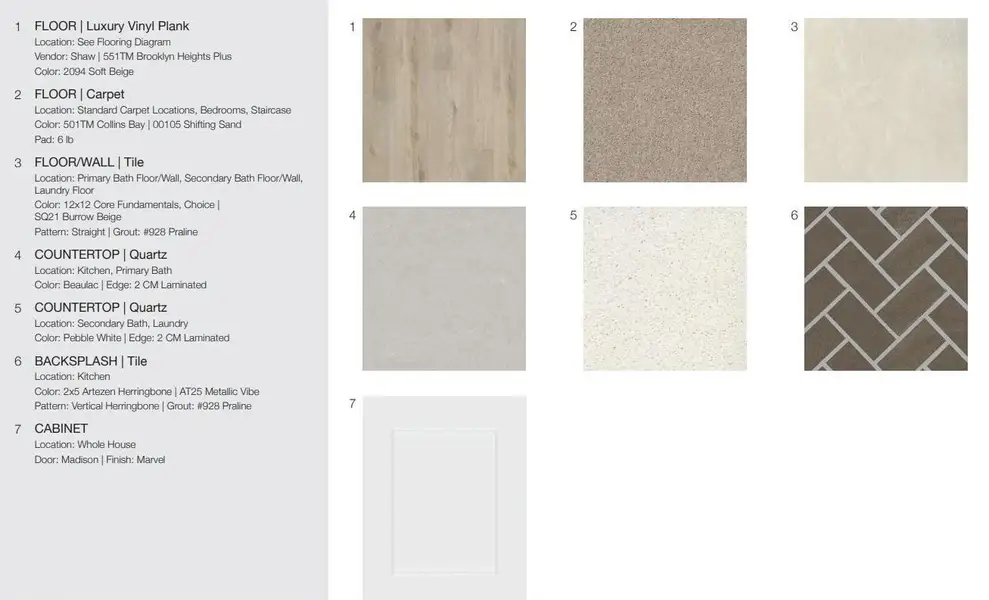 3212 Parsons Prairie Lane design selections! This home is currently under construction and selections are subject to change.