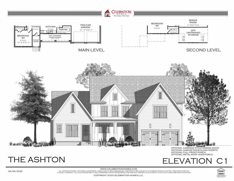 Representative rendering of the exterior for the Ashton by Celebration Homes (Image 1).