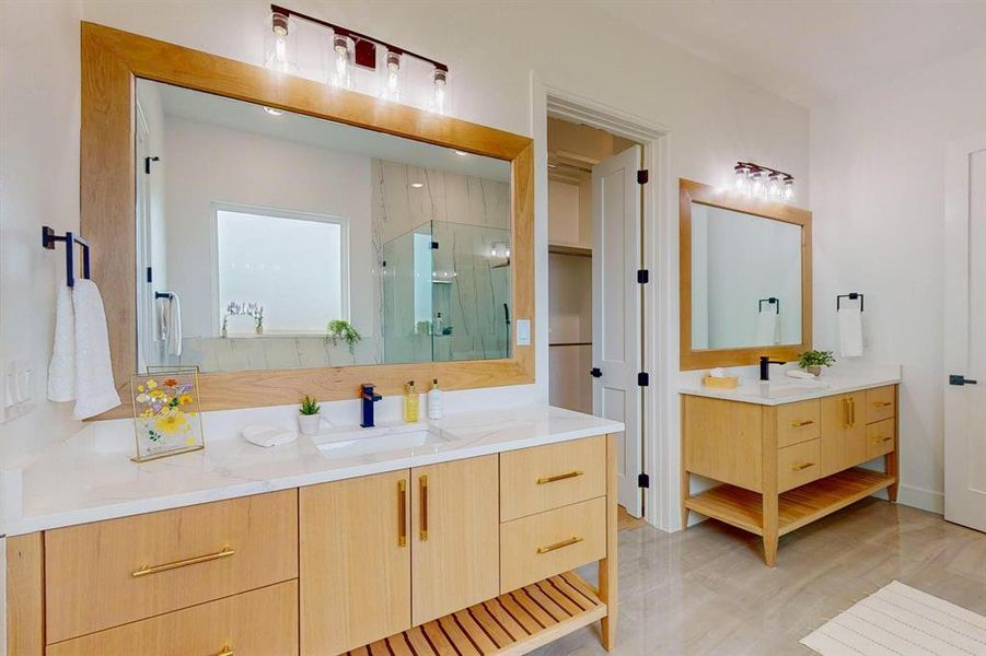 Main Bathroom featuring vanity and walk in shower