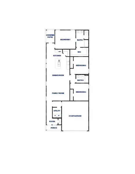 2D floor plan layout for the Diana by D.R. Horton in Indian Springs, Crosby, TX (Image 5).