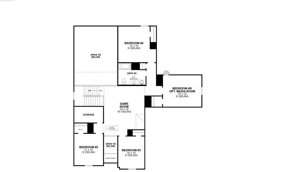 2D floor plan layout of this home in The Preserve, Justin, TX (Image 3).