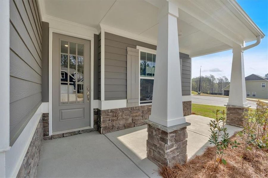 Exterior details and patio area of a home in Stratford at NatureWalk, Dallas (Image 3).