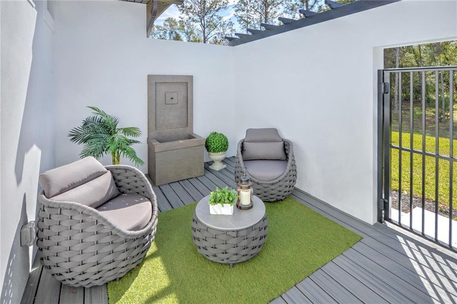 Exterior details and patio area of a home in The Estates at Brown's Landing, Port Orange (Image 24).
