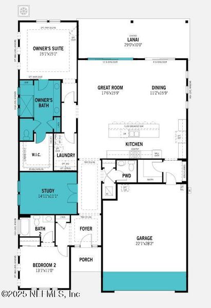 2D floor plan layout of this home in RiverTown - WaterSong, St. Johns, FL (Image 1). 2D floor plan layout of this home in RiverTown - WaterSong, St. Johns, FL (Image 1).