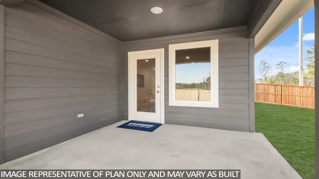 Exterior details and patio area of a home in New Waverly Station, New Waverly (Image 3).