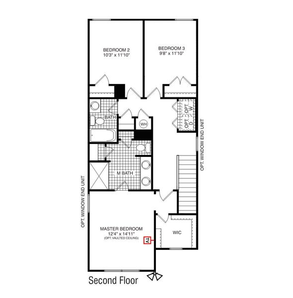 2D floor plan layout of this home in Tanglewood Townes, Greenville, SC (Image 4).