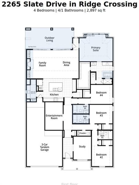 2D floor plan layout of this home in Ridge Crossing, Waxahachie, TX (Image 4). 2D floor plan layout of this home in Ridge Crossing, Waxahachie, TX (Image 4).