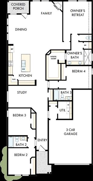 2D floor plan layout of this home in Legacy, League City, TX (Image 2).