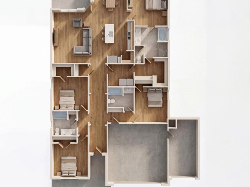 2D floor plan layout of this home in Waverly Estates, Josephine, TX (Image 6).