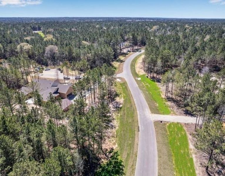Aerial view of neighborhood
