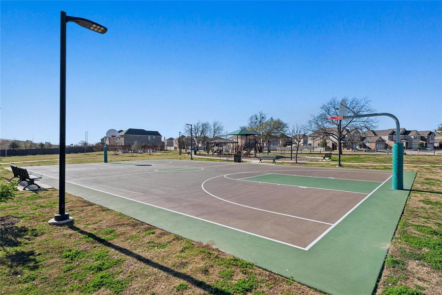 Enjoy vibrant outdoor living in the beautiful Berry Springs community, where residents have access to a spacious community park featuring a dedicated basketball court, playscape, and garden—perfect for recreation, relaxation, and gathering with neighbors.