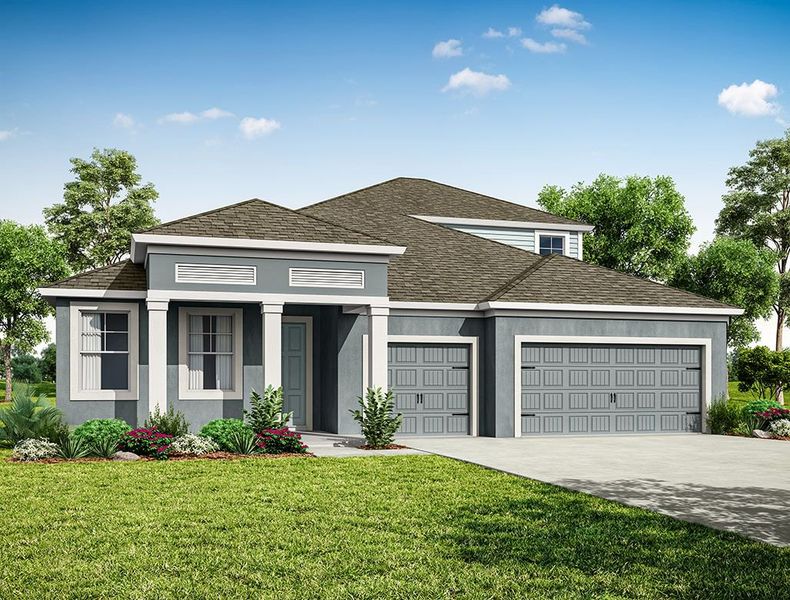 Representative exterior photo of a completed home built from the Charlotte II by William Ryan Homes in River Preserve Estates, Parrish, FL (Image 2).