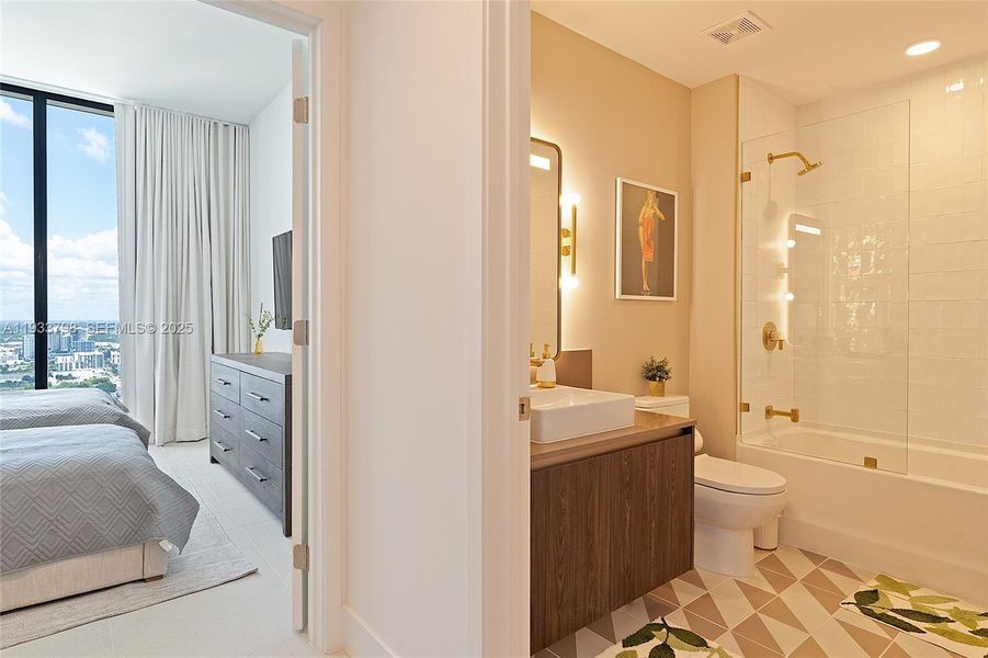 Furnished interior view inside a new home in , Miami (Image 9).