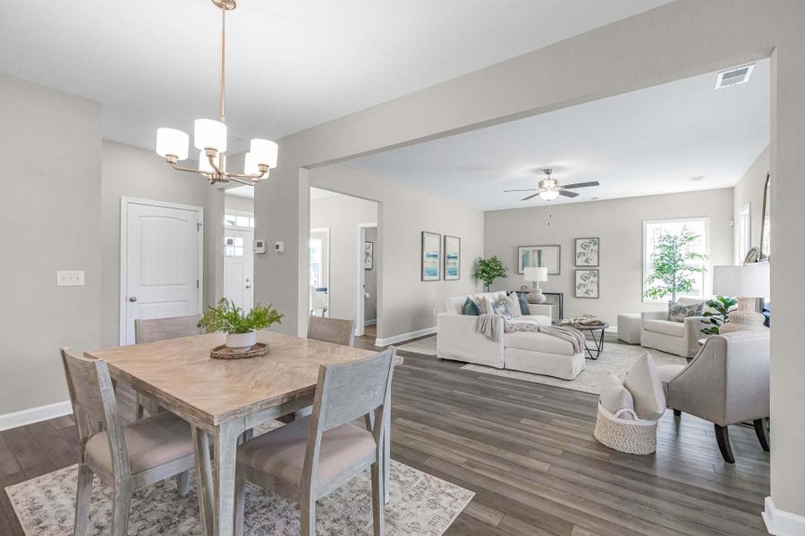 Representative furnished interior of a home built from the Aberdeen by Caviness & Cates Communities in Bartlett Manor, Youngsville (Image 127).