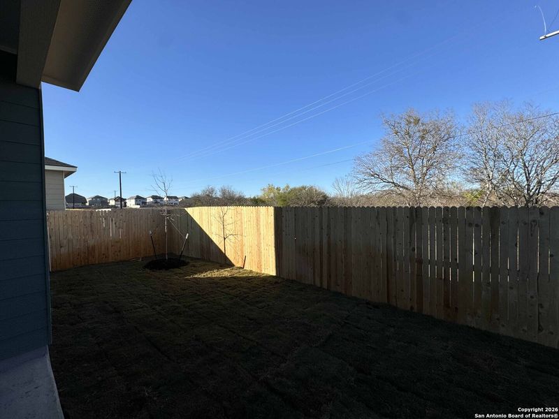Exterior details and patio area of a home in Meadows at Hennersby Hollow 40's, San Antonio (Image 21). Exterior details and patio area of a home in Meadows at Hennersby Hollow 40's, San Antonio (Image 21).