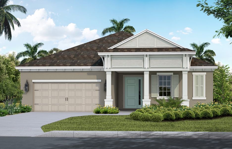 Representative exterior photo of a completed home built from the Endless Summer 4 by Neal Communities in Canoe Creek, Parrish, FL (Image 2).