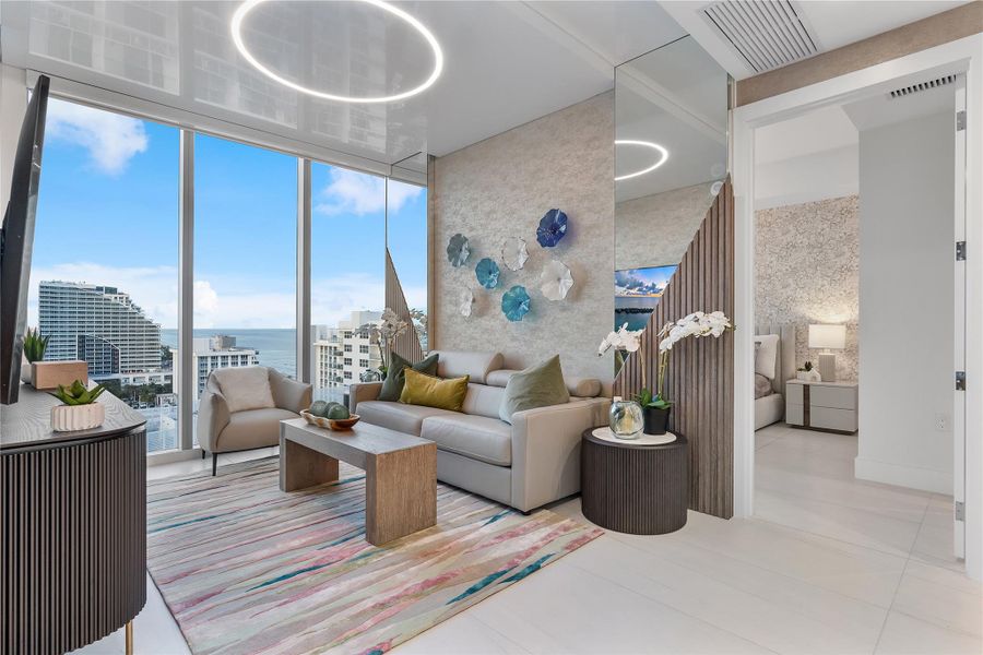 Furnished interior view inside a new home in , Fort Lauderdale (Image 13). Furnished interior view inside a new home in , Fort Lauderdale (Image 13).