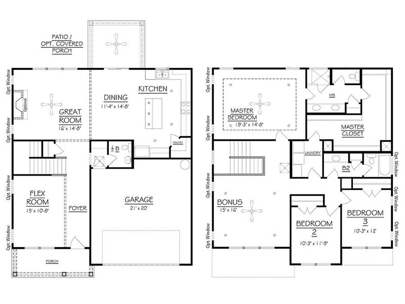 Harvest GY, 2-Story Floorplans