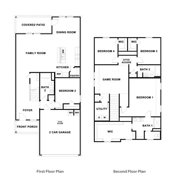 2D floor plan layout of this home in Prairie Lakes, Buda, TX (Image 2). 2D floor plan layout of this home in Prairie Lakes, Buda, TX (Image 2).