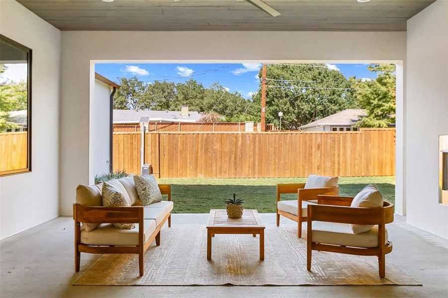 View of patio featuring outdoor lounge area