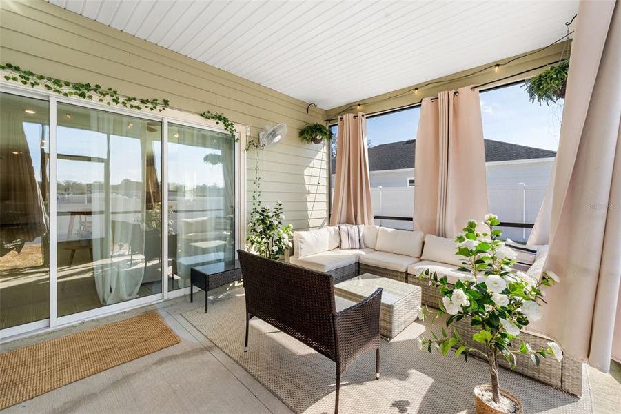 Exterior details and patio area of a home in Country Lane Estates, Williston (Image 24).