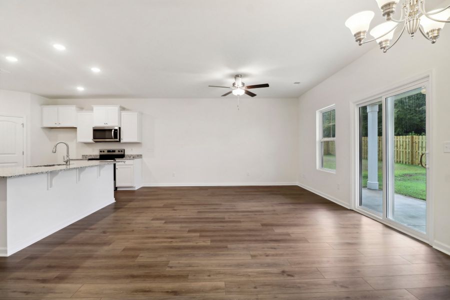 Representative unfurnished interior of a home built from the Talbot II by Great Southern Homes in Southbridge, Sumter (Image 11).