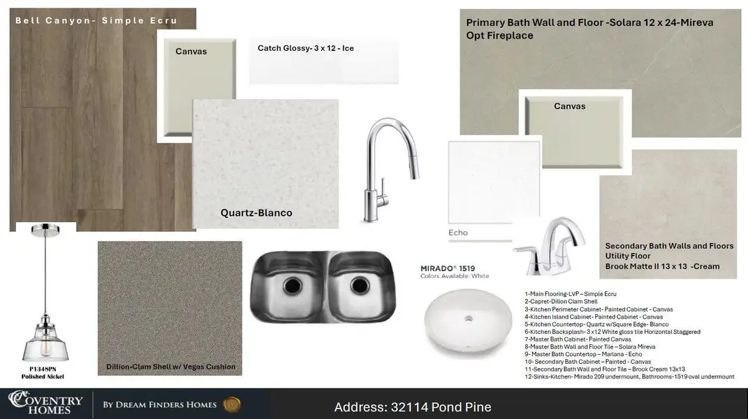 Sample of building materials used in homes in The Meadows at Imperial Oaks, Spring (Image 5). Sample of building materials used in homes in The Meadows at Imperial Oaks, Spring (Image 5).