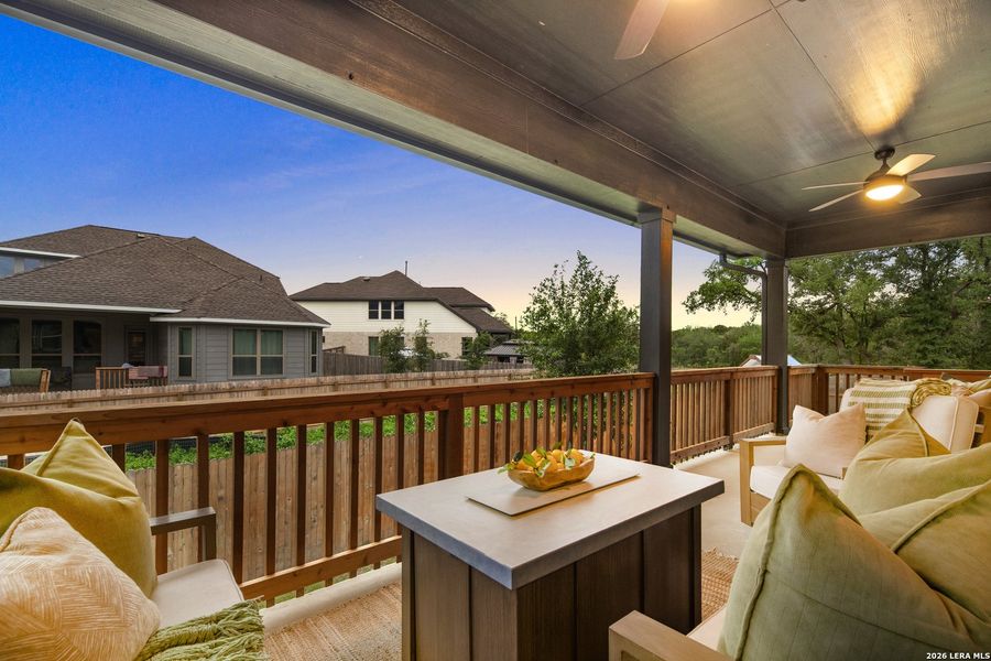 Exterior details and patio area of a home in Davis Ranch 50', San Antonio (Image 26).