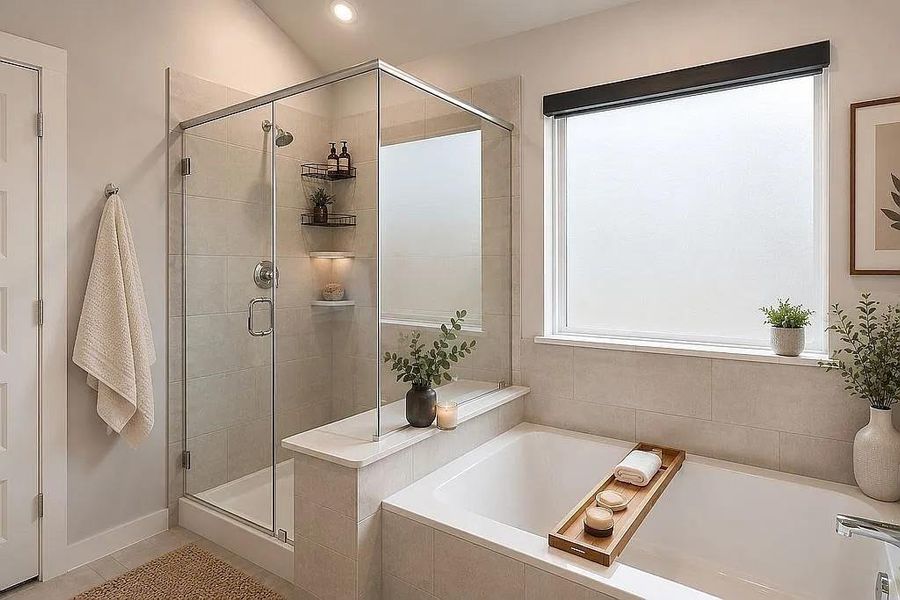 Primary bath virtually staged Primary bath virtually staged