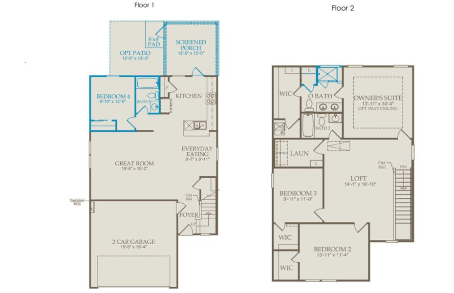 Floor Plan Level 1 and Floor Plan Level 2