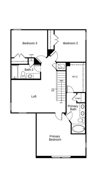 2D floor plan layout of this home in The Granary - Heritage Collection, San Antonio, TX (Image 3).