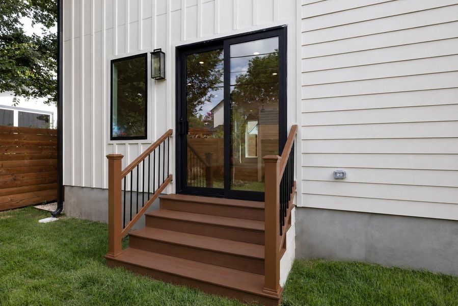 Exterior details and patio area of a home in , Austin (Image 26).