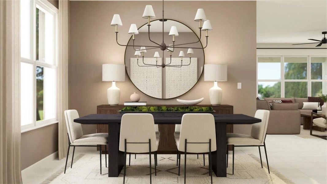 Furnished interior view inside a new home in Arden: The Providence Collection, Loxahatchee (Image 10).