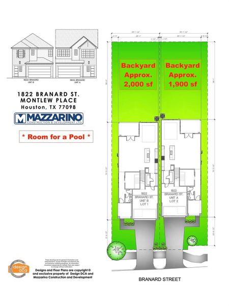 Please be aware that these plans are the property of the architect/builder designer that designed them not DUX Realty, Mazzarino Construction or 1822 BRANARD LLC. Please be aware that these plans are the property of the architect and are protected from reproduction and sharing under copyright law. These drawing are for general information only. Measurements, square footages and features are for illustrative marketing purposes. All information should be independently verified.