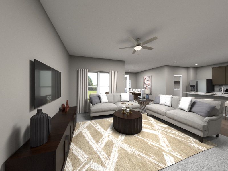 Furnished interior view inside a new home in Colony at Cole Springs - Arbor Collection, Buda (Image 5).