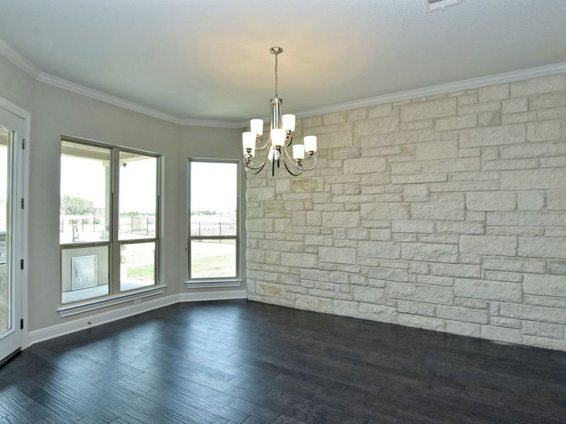Representative unfurnished interior of a home built from the Madera II by Giddens Homes in Scofield Farms Estates, Georgetown (Image 336).