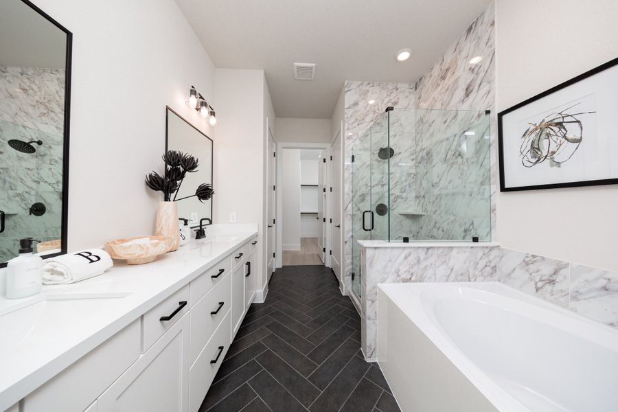 Representative furnished interior of a home built from the Reflection by Beazer Homes in Meridiana, Iowa Colony (Image 8).