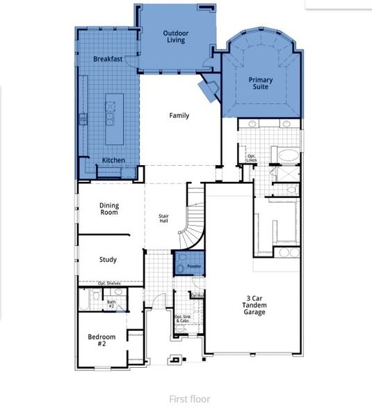 2D floor plan layout of this home in Star Trail: 65ft. lots, Prosper, TX (Image 2). 2D floor plan layout of this home in Star Trail: 65ft. lots, Prosper, TX (Image 2).