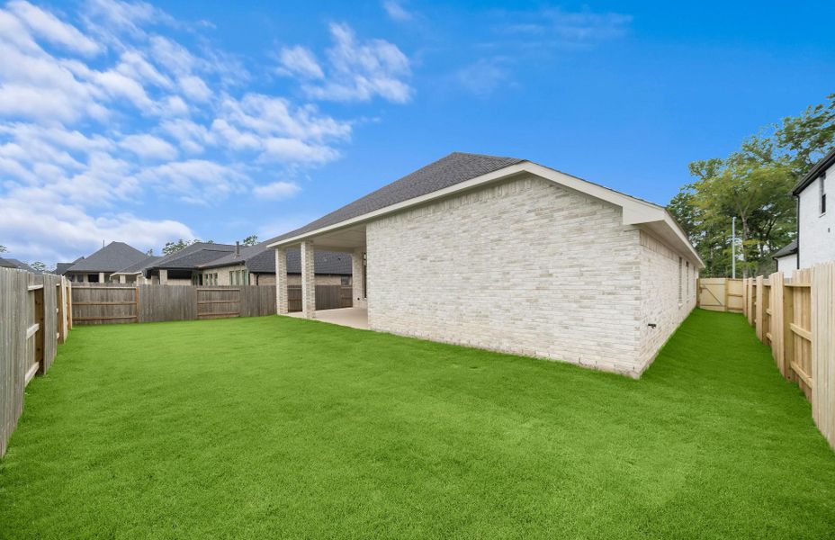 Exterior details and patio area of a home in Audubon 60', Magnolia (Image 26).