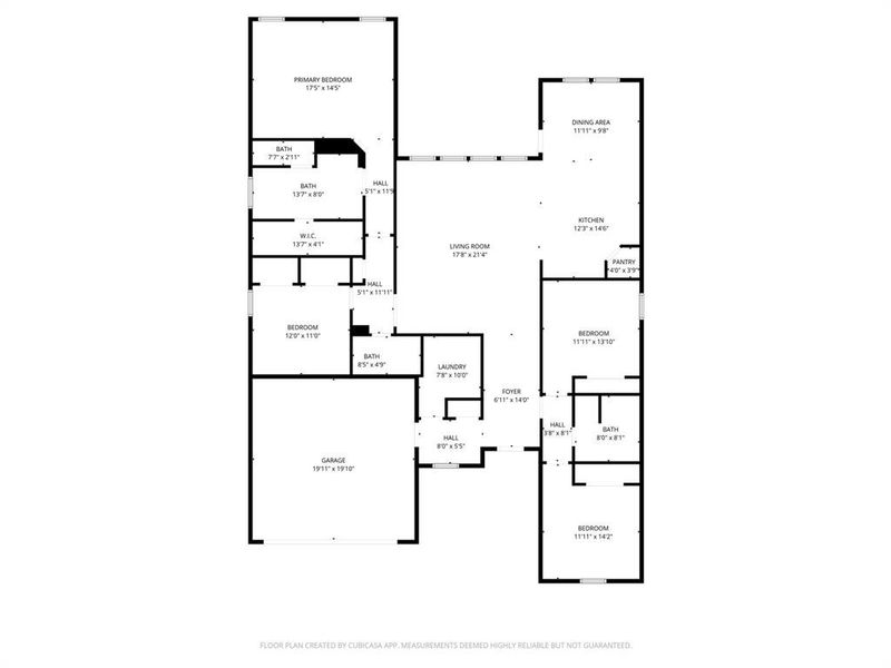 2D floor plan layout of this home in Lyons Crest Estates, Garland, TX (Image 4).