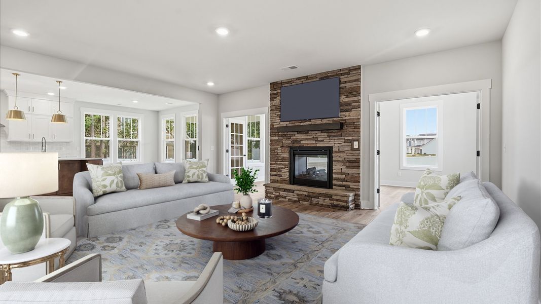 Furnished interior view inside a new home in Pelham Crossing Single Family Homes, Greer (Image 43).
