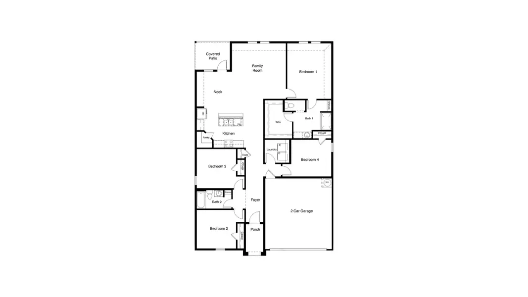 2D floor plan layout of this home in Townes Landing, Fort Worth, TX (Image 2).
