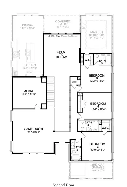 2D floor plan layout for the Langford by Landon Homes in Dominion Estates, Frisco, TX (Image 6).