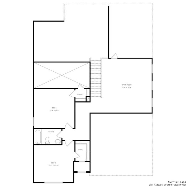 2D floor plan layout of this home in Vista Ridge, Live Oak, TX (Image 2).
